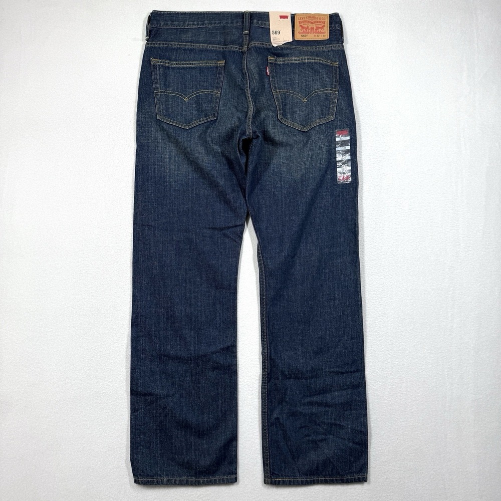 Vintage Levis 569 Jeans Mens 32x32 Loose Straight Y2K Baggy Dark Deadstock NWT
